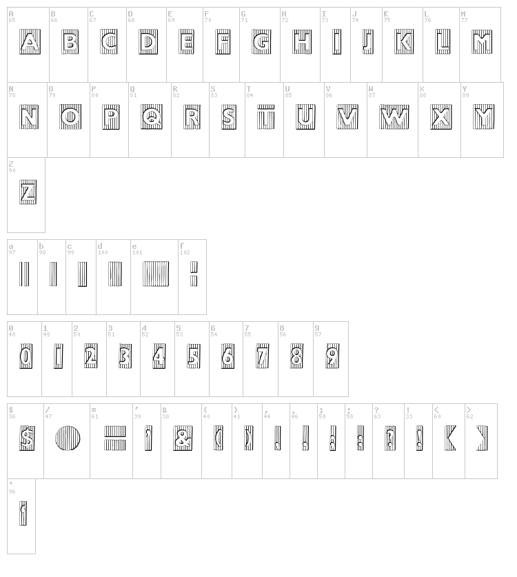 Bad Baltimore Beveled font map